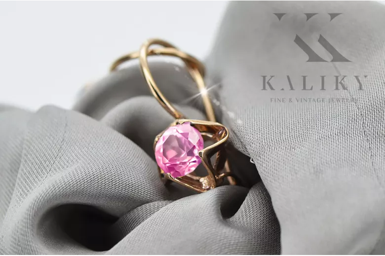 Earrings Vintage style Amethyst Original Vintage 14K Rose Gold vec142r